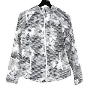 Nike Dri-Fit Womens Size S Floral Nylon Water Resistant Jacket Gray